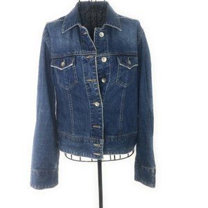 SONOMA LIFESTYLE Women's Size Small Classic Cuffed Blue Buttoned Denim Jacket
